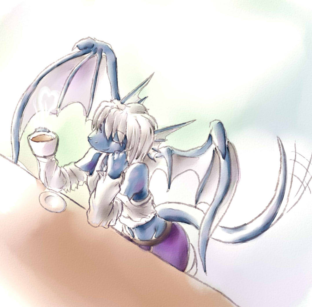 AdeptOmega enjoying a latte