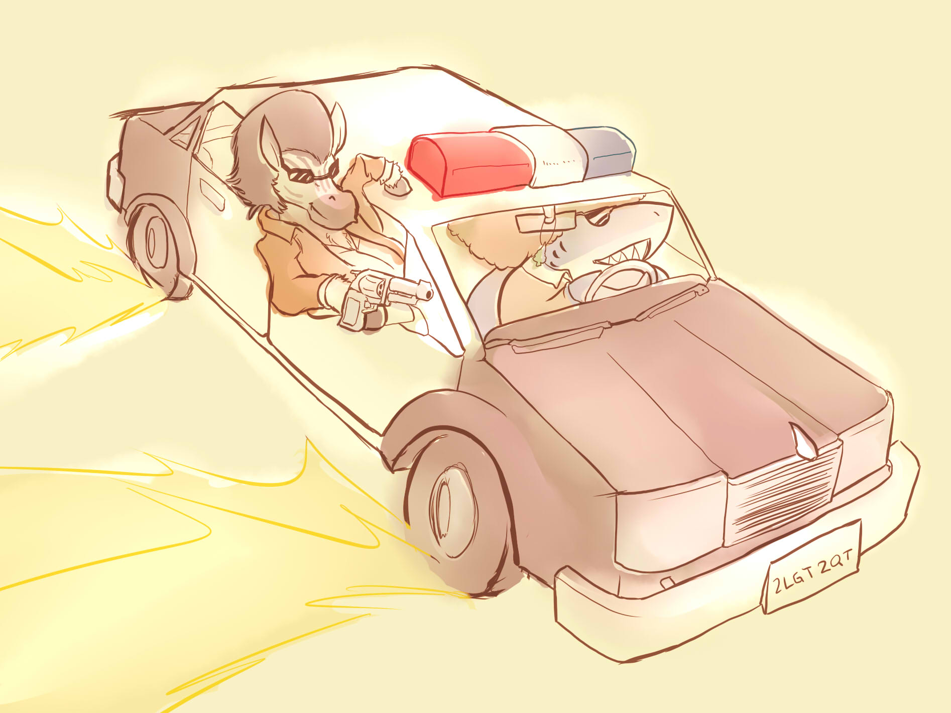 Zebra & Shark buddy cops