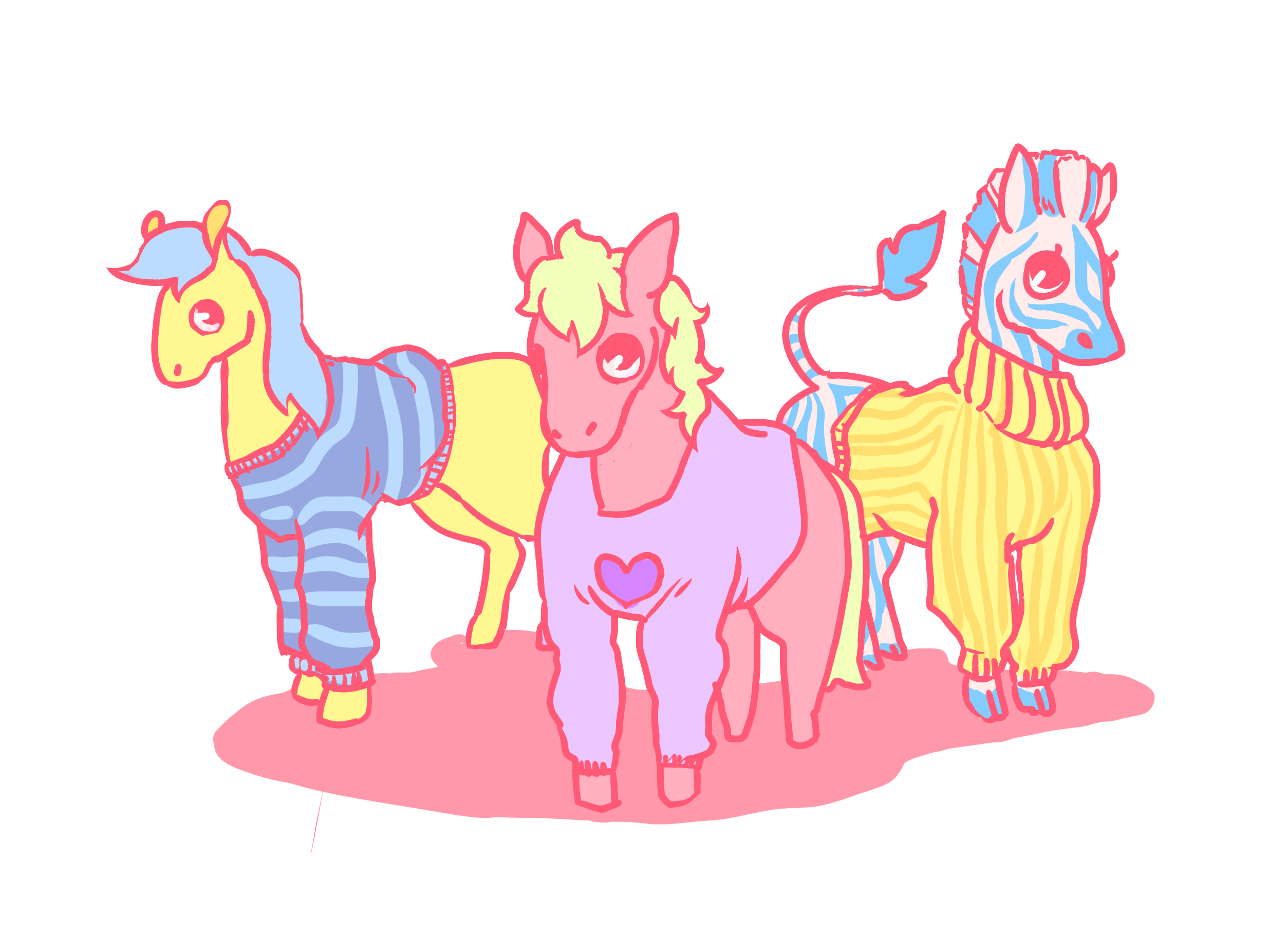 tiny horses (and one zebra)
