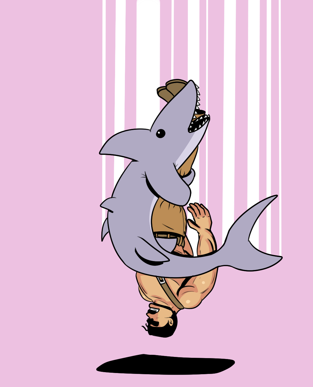 Shark piledrives Mike Haggar