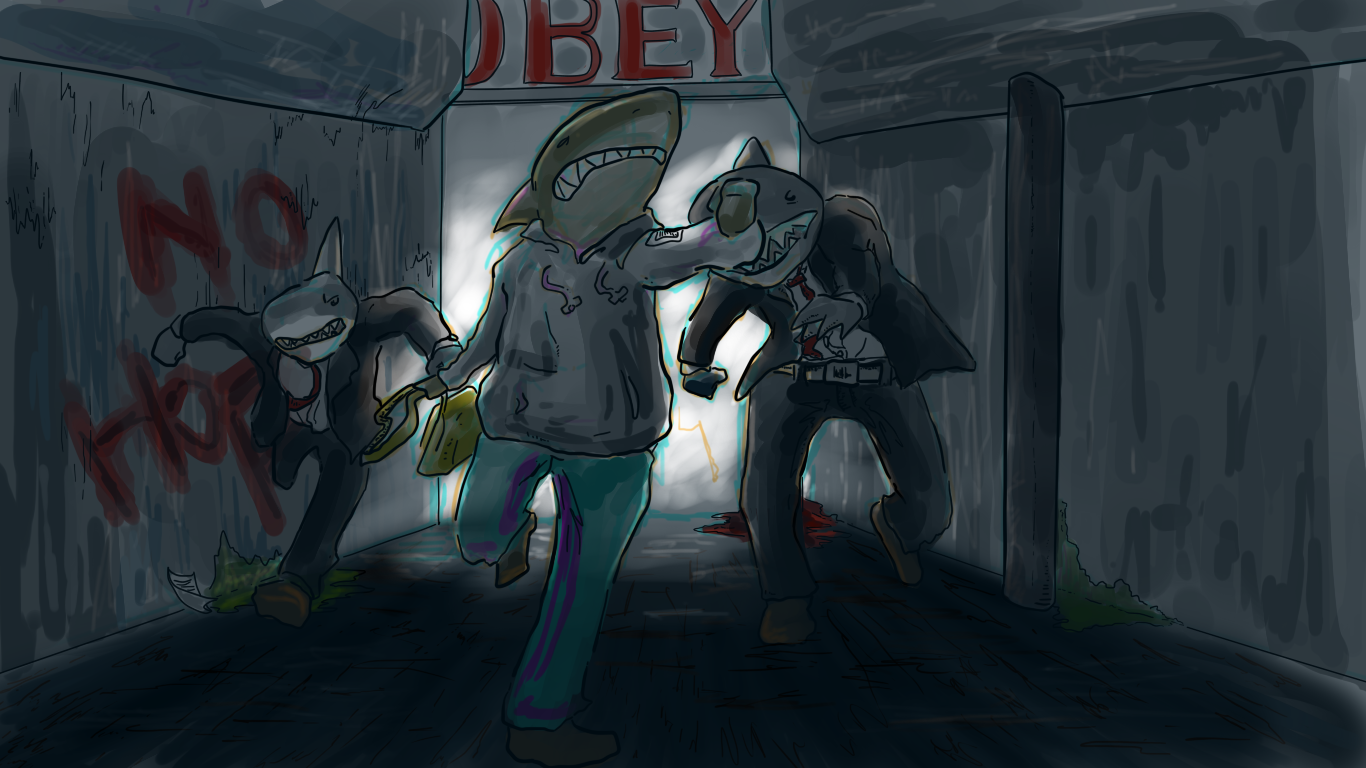 Dystopian shark detectives