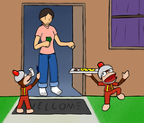 Ape Escape Monkies with Pizza